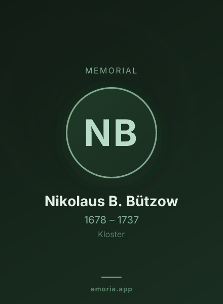 Memorial portrait of Nikolaus B. Bützow