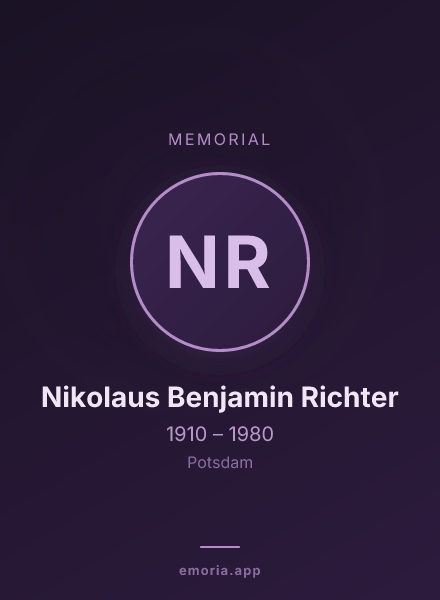 Memorial portrait of Nikolaus Benjamin Richter