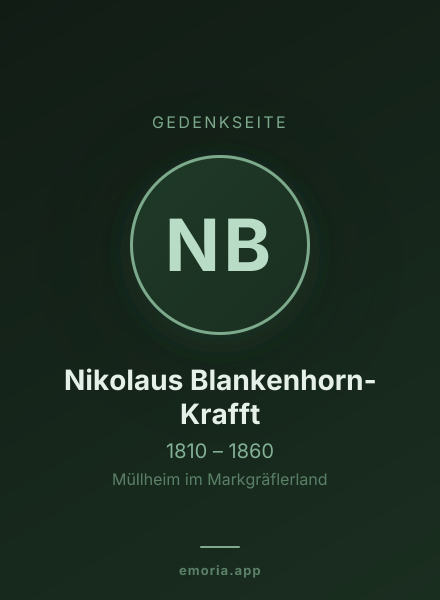 Gedenkportrait von Nikolaus Blankenhorn-Krafft