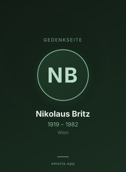 Gedenkportrait von Nikolaus Britz