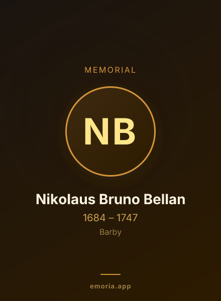 Memorial portrait of Nikolaus Bruno Bellan