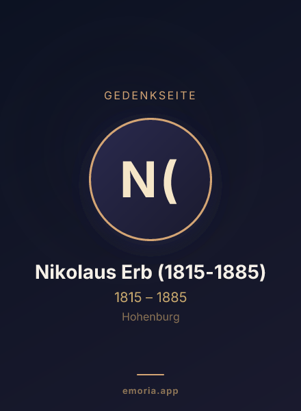 Gedenkportrait von Nikolaus Erb (1815-1885)