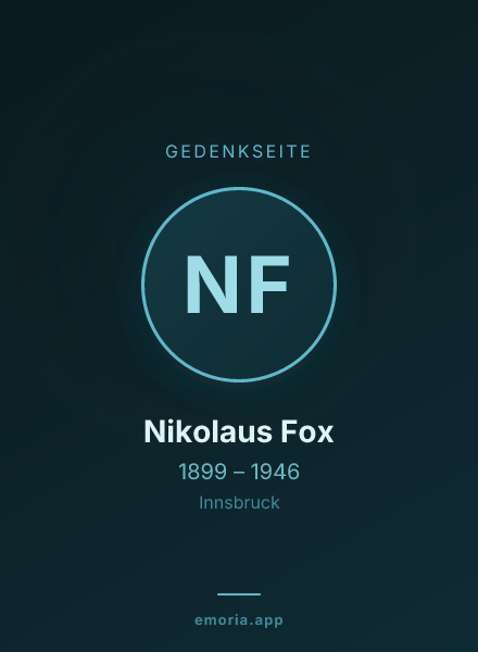 Gedenkportrait von Nikolaus Fox