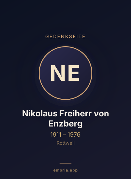 Gedenkportrait von Nikolaus Freiherr von Enzberg