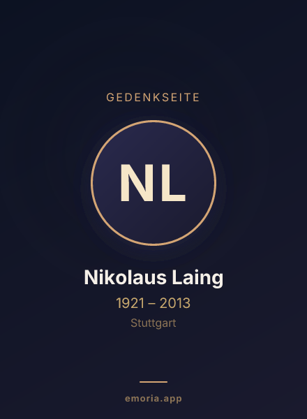 Gedenkportrait von Nikolaus Laing