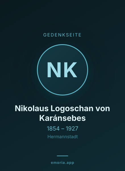 Gedenkportrait von Nikolaus Logoschan von Karánsebes