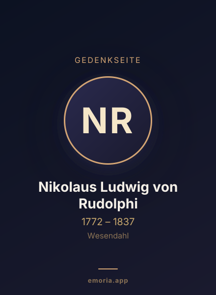 Gedenkportrait von Nikolaus Ludwig von Rudolphi