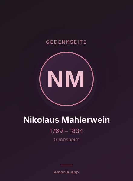 Gedenkportrait von Nikolaus Mahlerwein