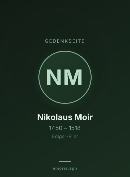 Gedenkportrait von Nikolaus Moir