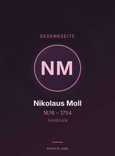 Gedenkportrait von Nikolaus Moll