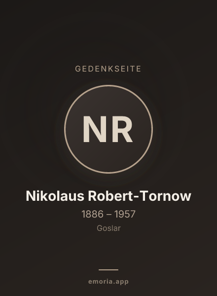Gedenkportrait von Nikolaus Robert-Tornow
