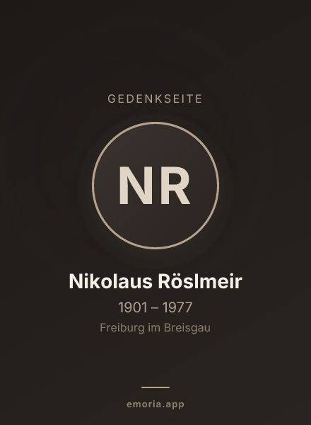 Gedenkportrait von Nikolaus Röslmeir