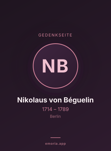 Gedenkportrait von Nikolaus von Béguelin
