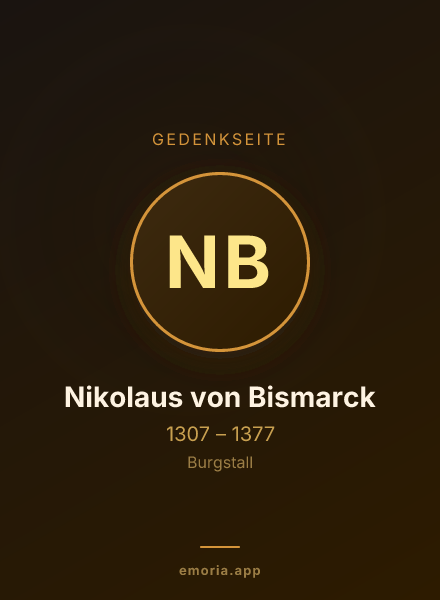 Gedenkportrait von Nikolaus von Bismarck