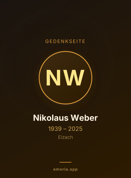 Gedenkportrait von Nikolaus Weber