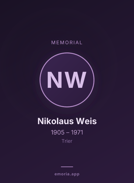 Memorial portrait of Nikolaus Weis