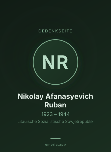 Gedenkportrait von Nikolay Afanasyevich Ruban