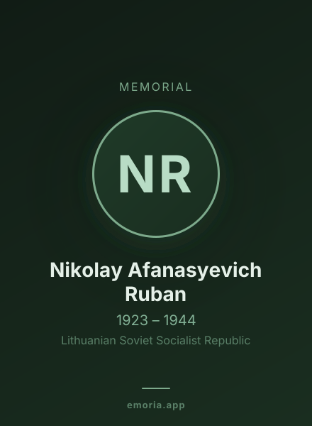 Memorial portrait of Nikolay Afanasyevich Ruban