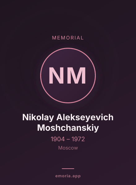 Memorial portrait of Nikolay Alekseyevich Moshchanskiy