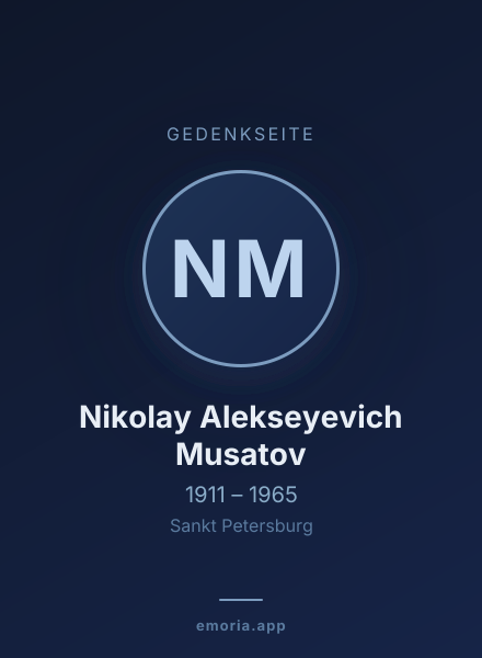 Gedenkportrait von Nikolay Alekseyevich Musatov