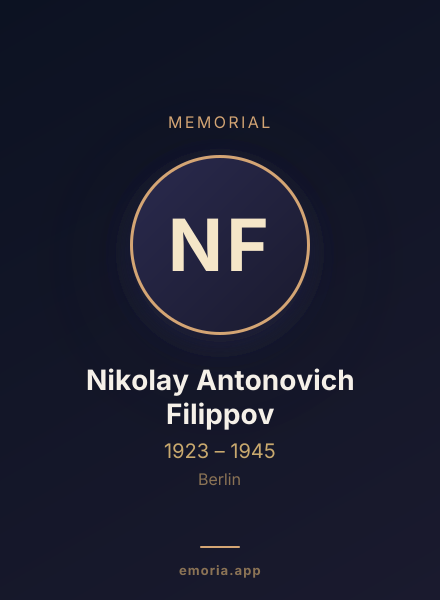 Memorial portrait of Nikolay Antonovich Filippov