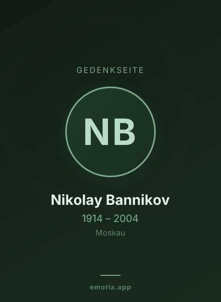 Gedenkportrait von Nikolay Bannikov