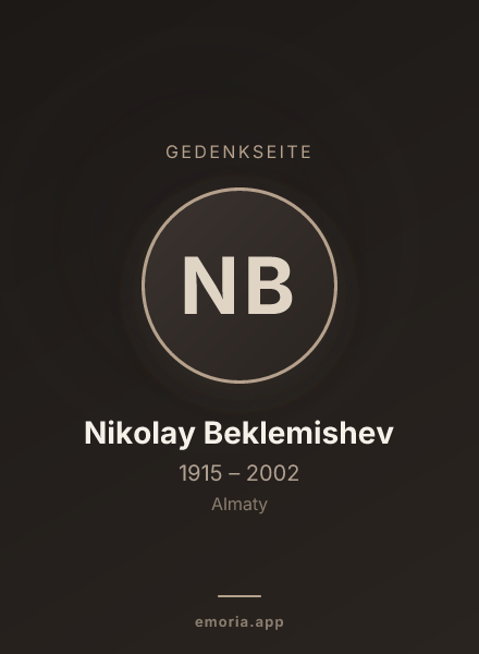 Gedenkportrait von Nikolay Beklemishev