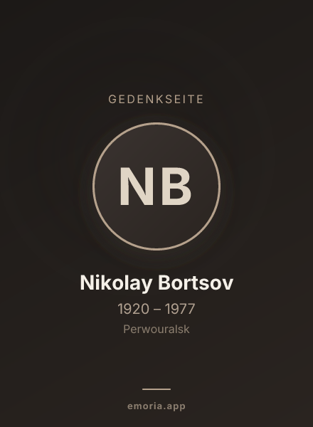 Gedenkportrait von Nikolay Bortsov