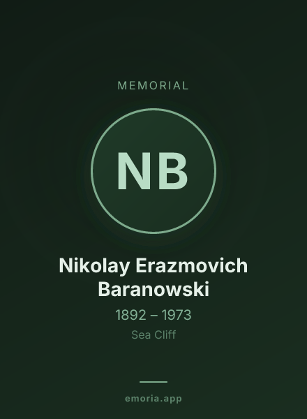 Memorial portrait of Nikolay Erazmovich Baranowski