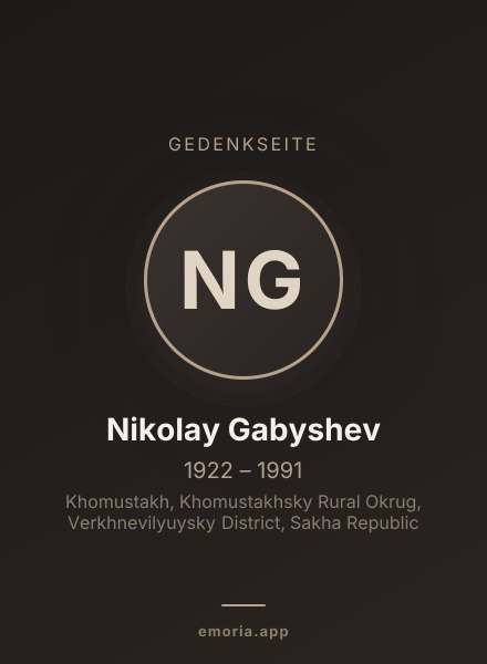 Gedenkportrait von Nikolay Gabyshev