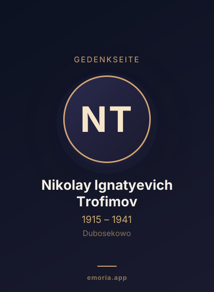 Gedenkportrait von Nikolay Ignatyevich Trofimov