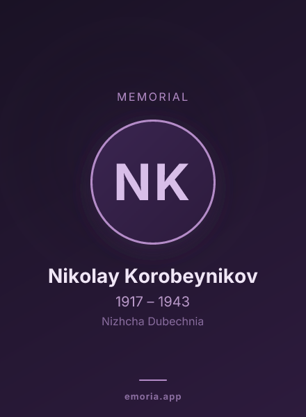 Memorial portrait of Nikolay Korobeynikov