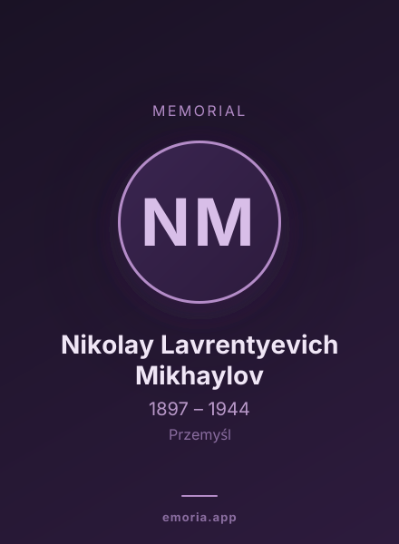 Memorial portrait of Nikolay Lavrentyevich Mikhaylov