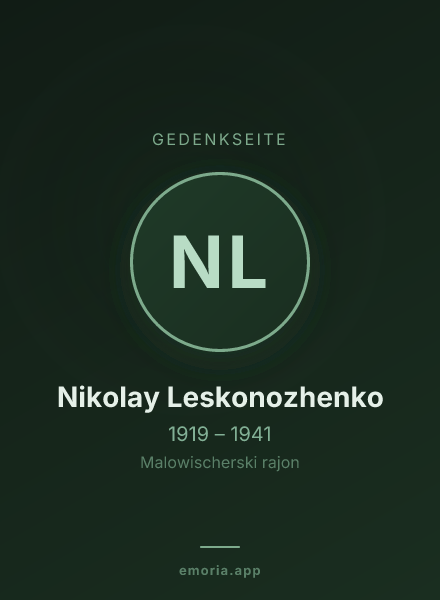 Gedenkportrait von Nikolay Leskonozhenko