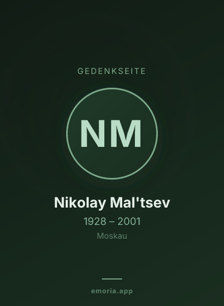 Gedenkportrait von Nikolay Mal'tsev