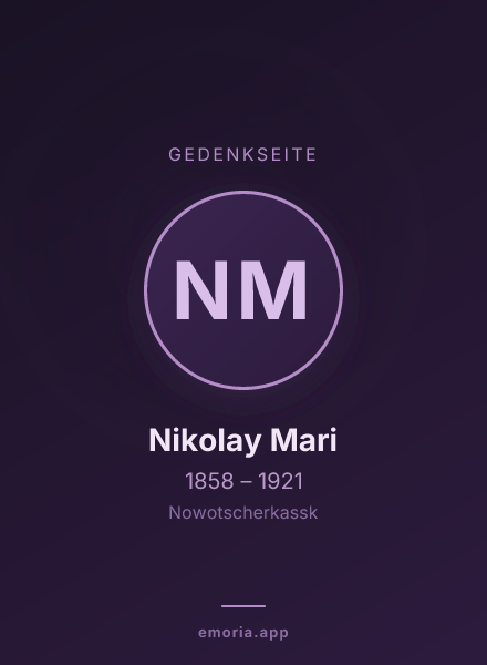 Gedenkportrait von Nikolay Mari