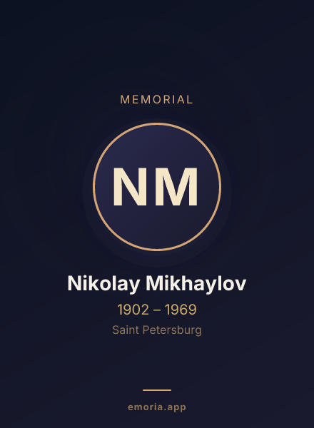 Memorial portrait of Nikolay Mikhaylov