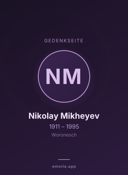 Gedenkportrait von Nikolay Mikheyev