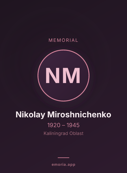 Memorial portrait of Nikolay Miroshnichenko
