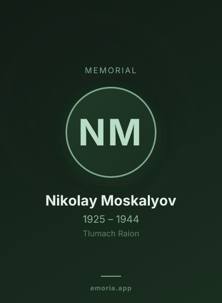Memorial portrait of Nikolay Moskalyov