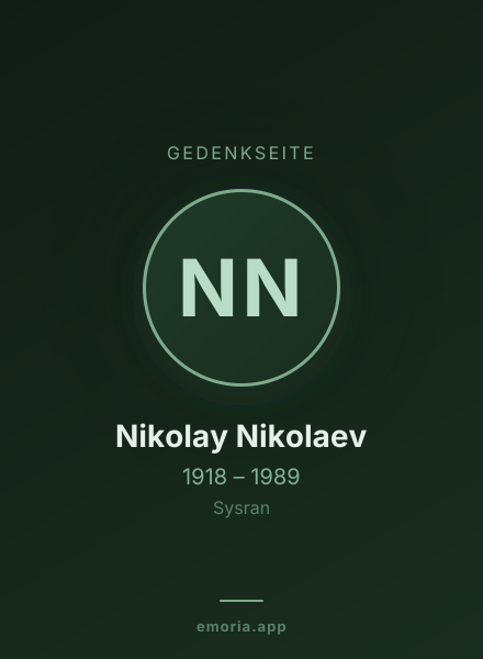 Gedenkportrait von Nikolay Nikolaev