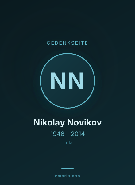 Gedenkportrait von Nikolay Novikov