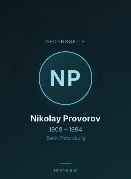 Gedenkportrait von Nikolay Provorov