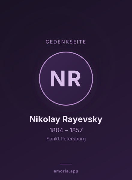 Gedenkportrait von Nikolay Rayevsky