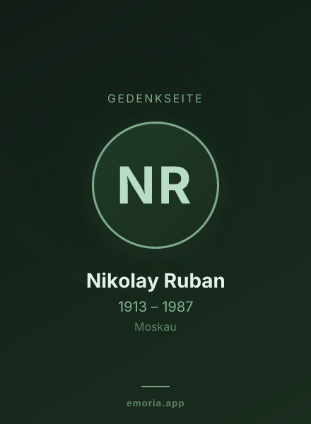 Gedenkportrait von Nikolay Ruban