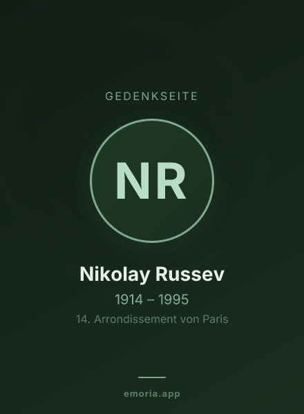 Gedenkportrait von Nikolay Russev