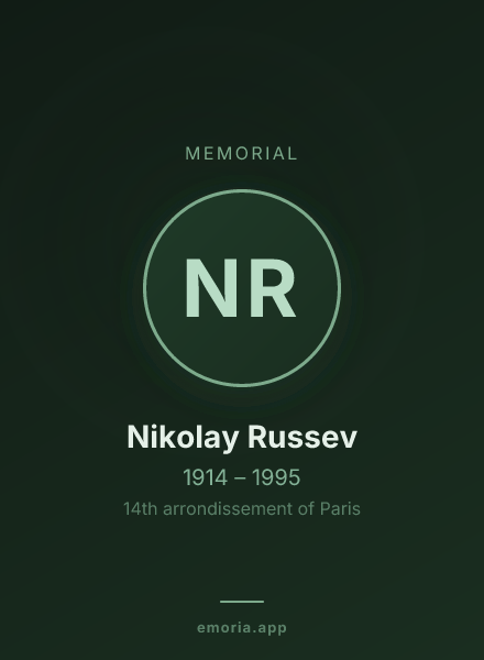 Memorial portrait of Nikolay Russev