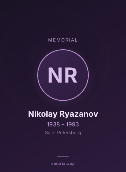 Memorial portrait of Nikolay Ryazanov