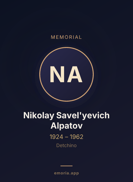 Memorial portrait of Nikolay Savel'yevich Alpatov