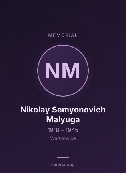 Memorial portrait of Nikolay Semyonovich Malyuga
